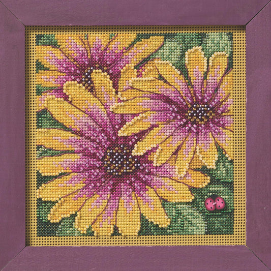 African Daisies 2025 Mill Hill Autumn Series Buttons & Beads Counted Cross Stitch Kit