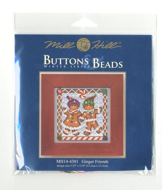 Mill Hill Winter Series Buttons & Beads Counted Cross Stitch Kit ~ Ginger Friends ~
