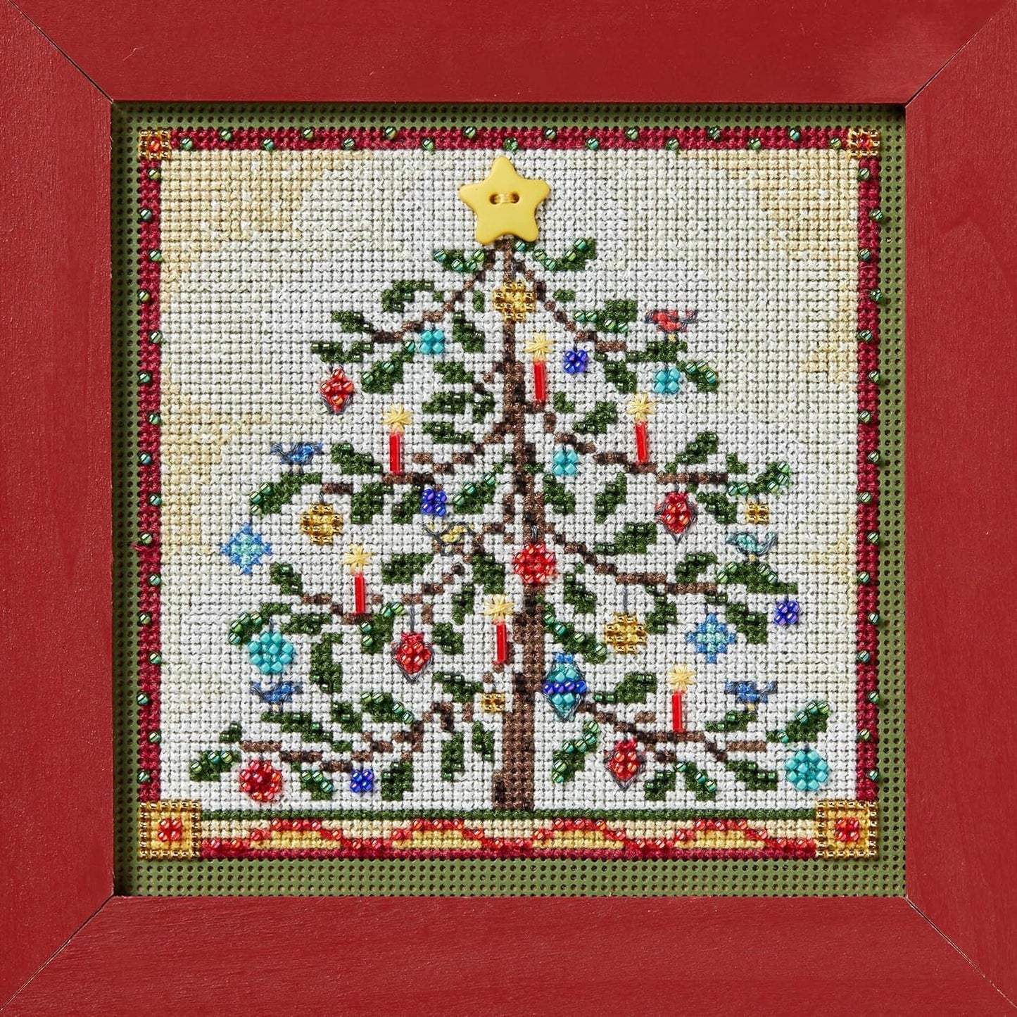 Mill Hill 2024 Buttons & Beads Winter Series Cross Stitch Kit ~ Feather Tree
