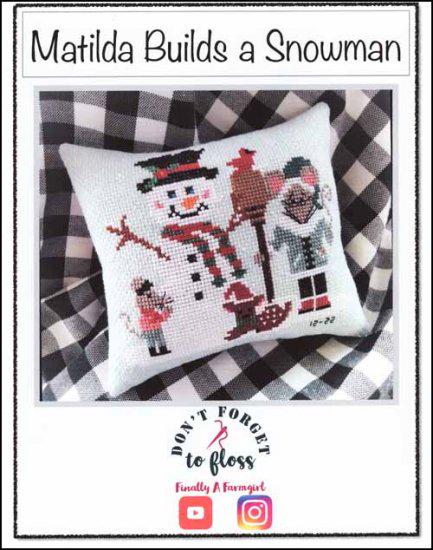Matilda Builds a Snowman Counted Cross Stitch Pattern by Finally A Farmgirl