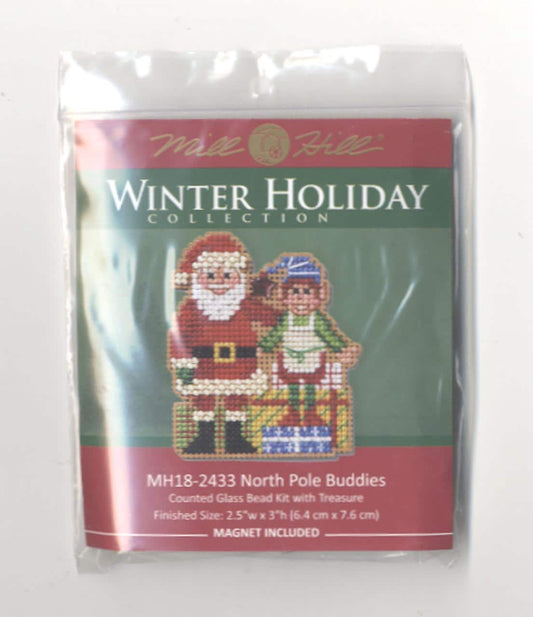 Mill Hill 2024 Winter Holiday Beaded Cross Stitch Ornament kit ~ North Pole Buddies