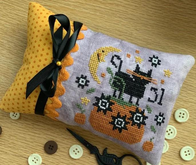 October 31st Pinkeep Counted Cross Stitch Pattern by Stitches by Ethel - Printed Pattern