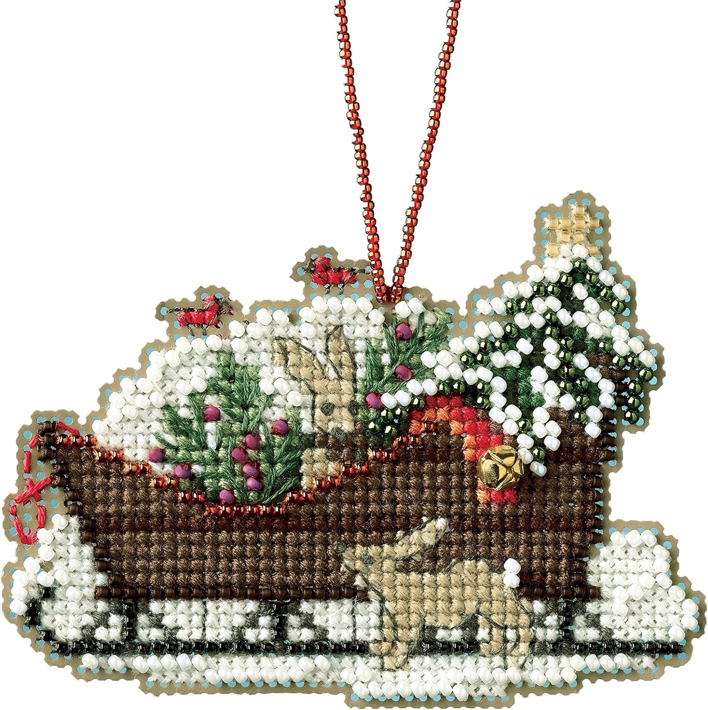 Woodland Sleigh Beaded Cross Stitch Kit by Mill Hill