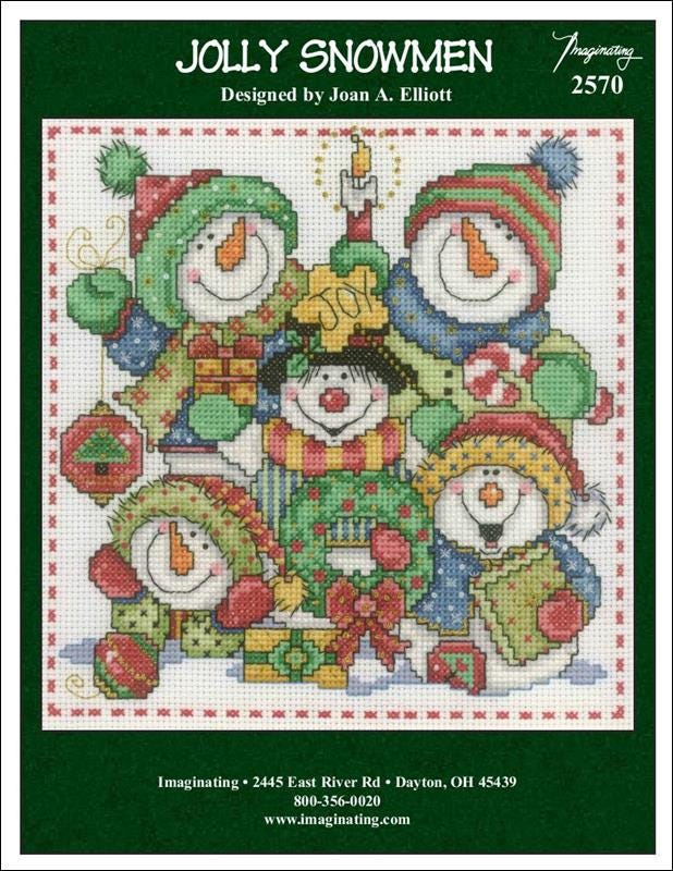 Jolly Snowmen Counted Cross Stitch Pattern by Joan A. Elliott