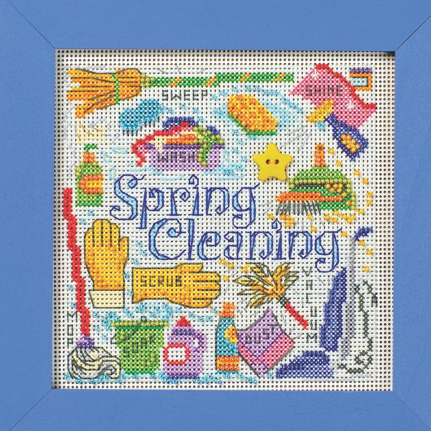 Mill Hill 2024 Spring Series Buttons & Beads Cross Stitch Kit ~ Spring Cleaning