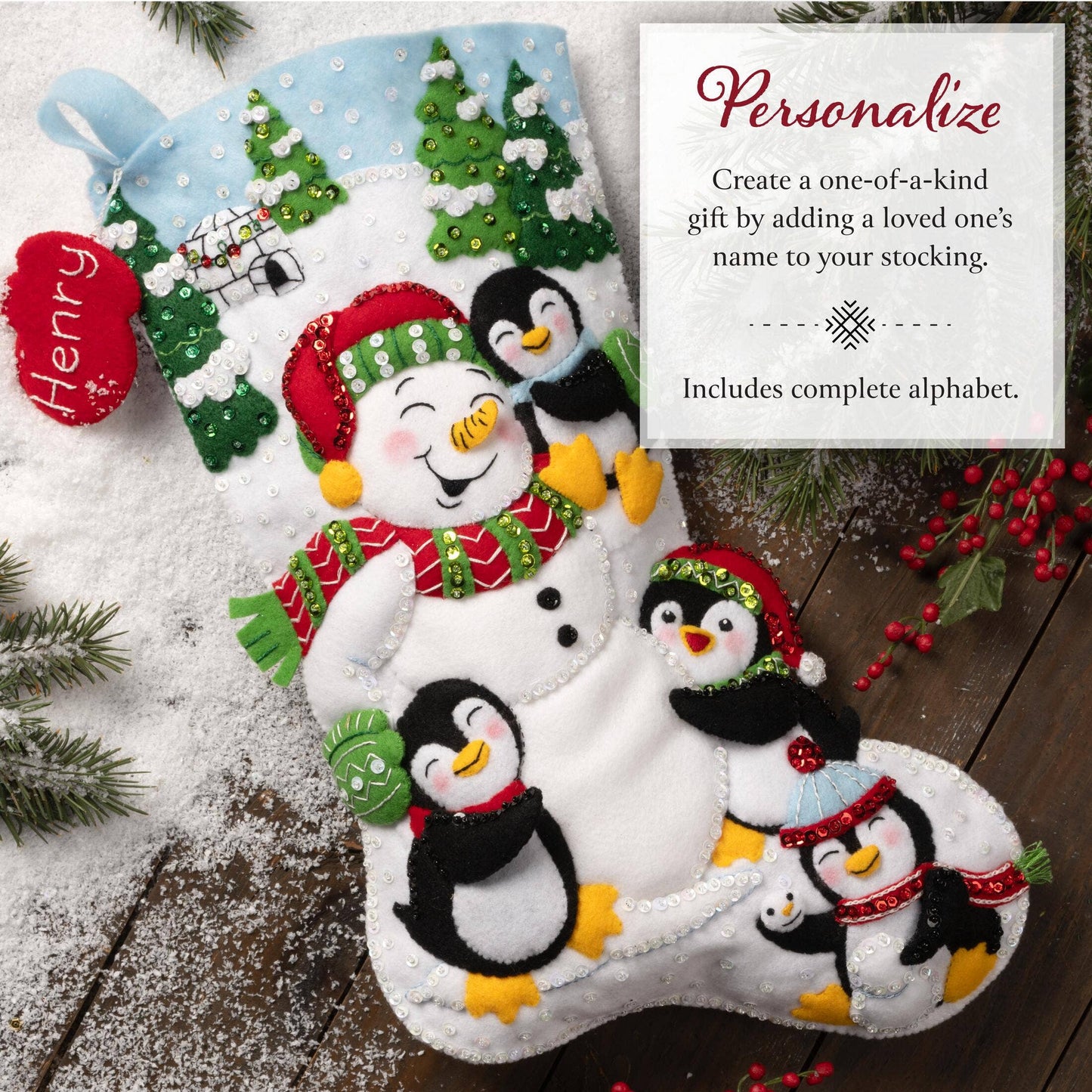 Bucilla ® Seasonal Felt Stocking Kit - Snowy Snuggles