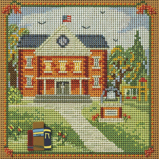 Mill Hill 2024 Autumn Series Buttons & Beads Cross Stitch Kit ~ Book Learning ~ Country Lane