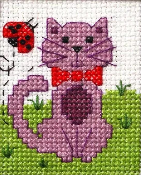 Kitty Beginner Counted Cross Stitch Kit by Bucilla 46309E