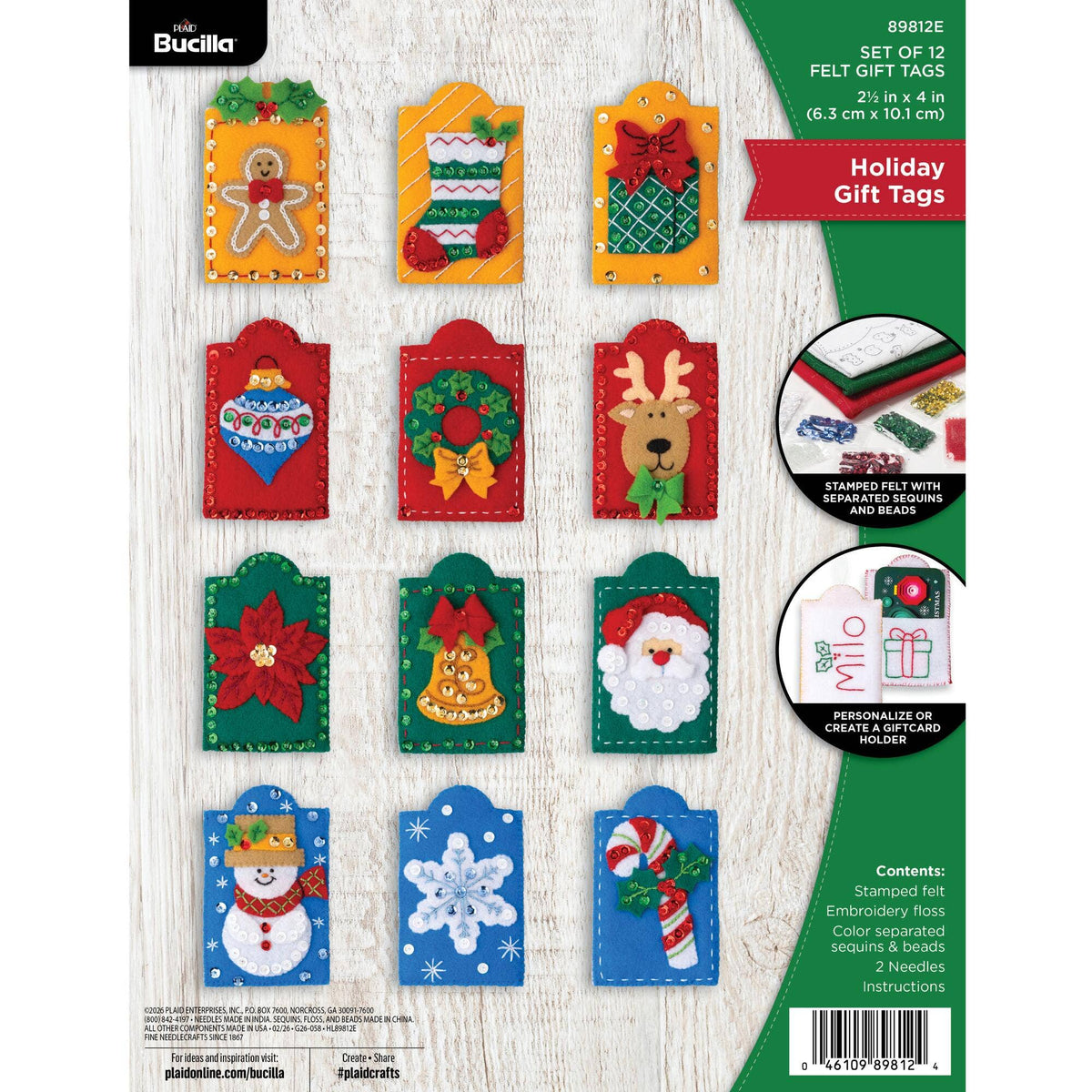 Bucilla® Holiday Gift Tags – Seasonal Felt Kits