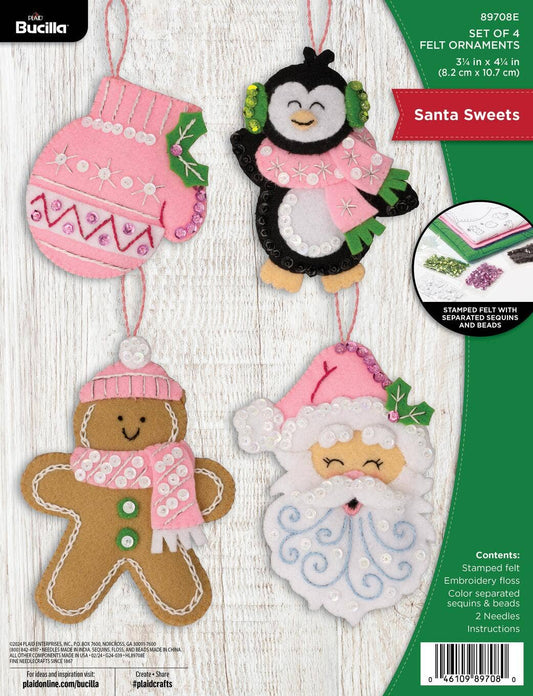 Bucilla ® Seasonal Felt Ornaments Kit - Santa Sweets