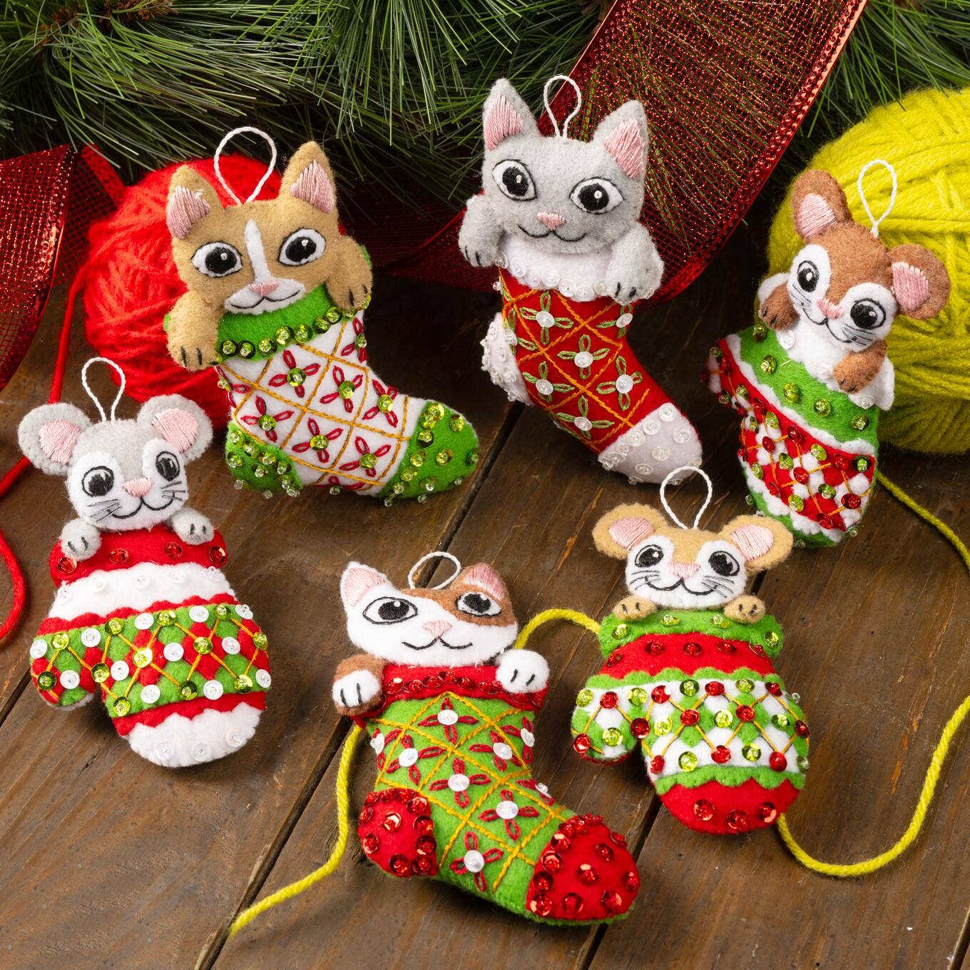 Bucilla ® Seasonal Felt Ornaments Kit - Paws & Whiskers