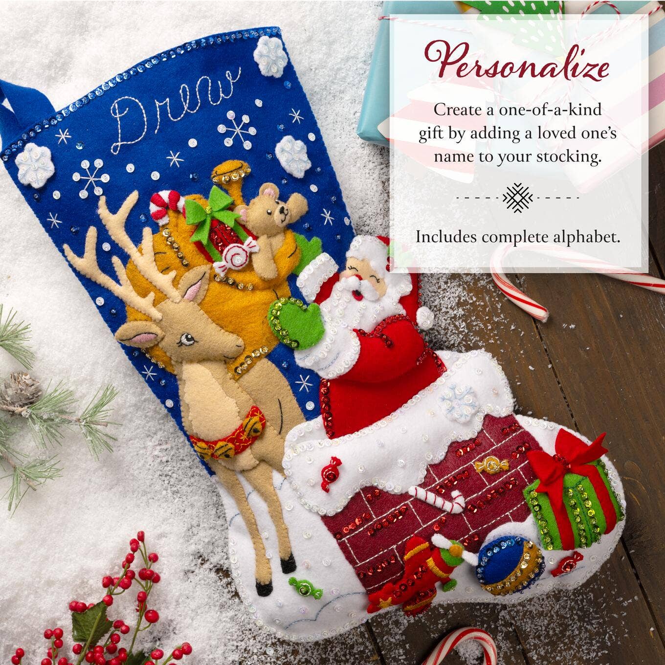 Bucilla ® Seasonal Felt Stocking Kit - Santa’s Toy Delivery