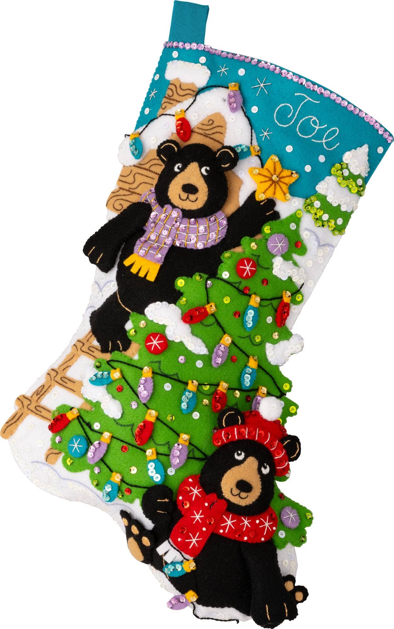 Bucilla ® Seasonal Felt Stocking Kit - Holiday Black Bears