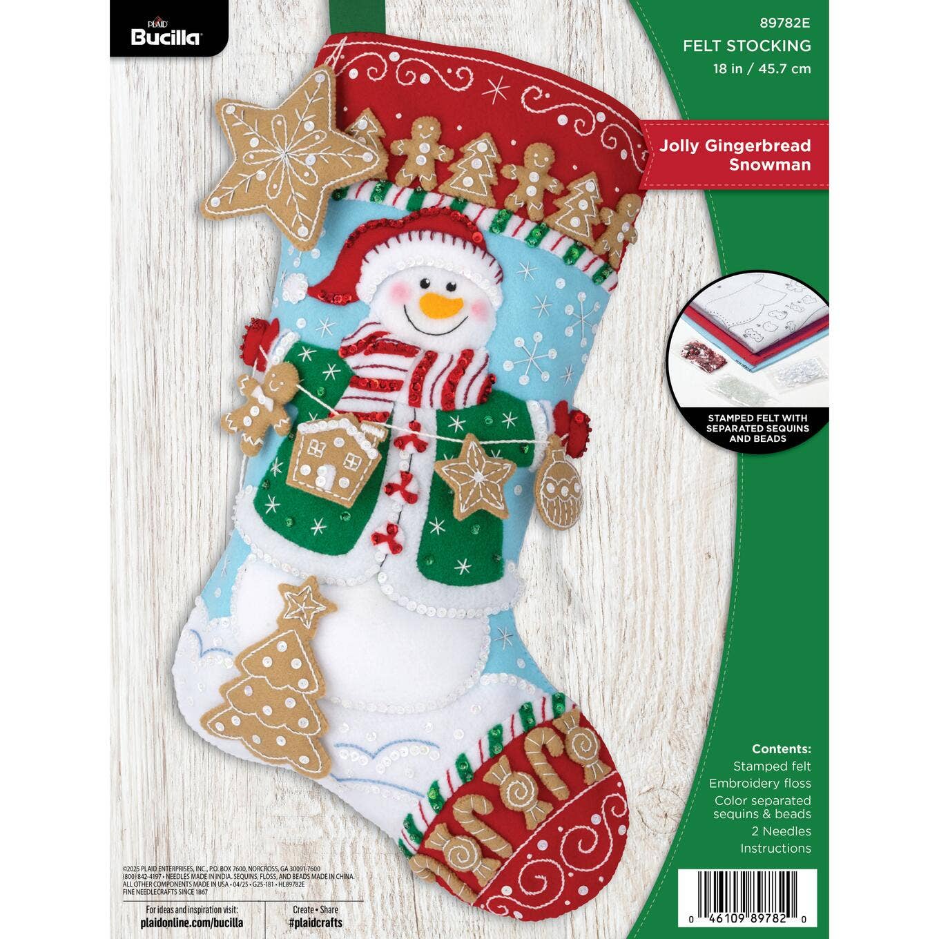 Bucilla® Felt Stocking Kit - Jolly Gingerbread Snowman