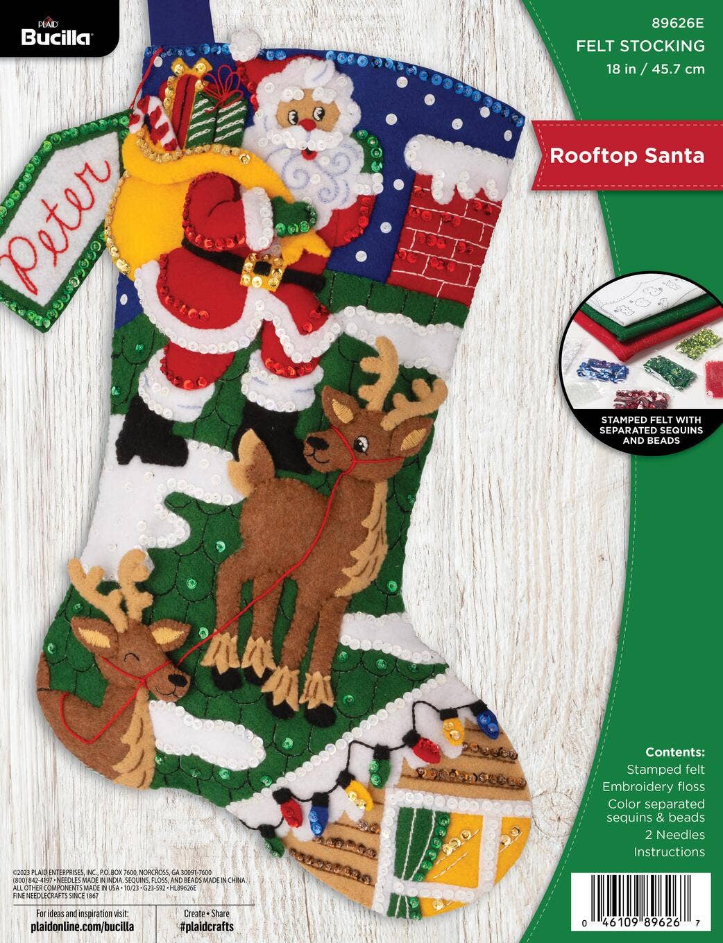 Bucilla ® Seasonal Felt Stocking Kit - Rooftop Santa