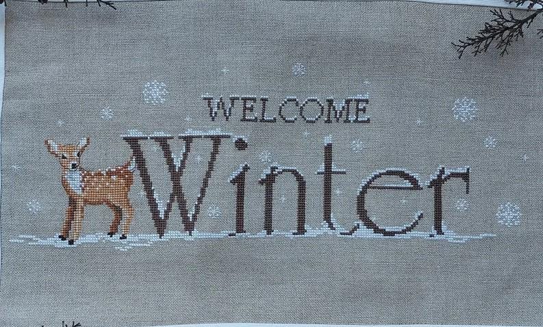 Welcome Winter Counted Cross Stitch Pattern by Serenita di Campagna - Printed pattern CV198