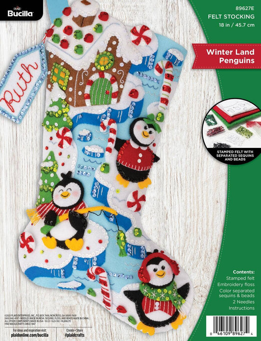 Bucilla ® Seasonal Felt Stocking Kit - Winter Land Penguins