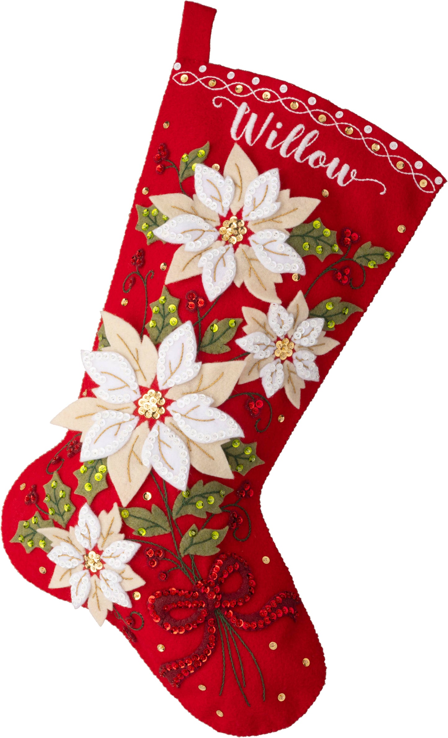 Bucilla ® Seasonal Felt Stocking Kit - Posh Poinsettia