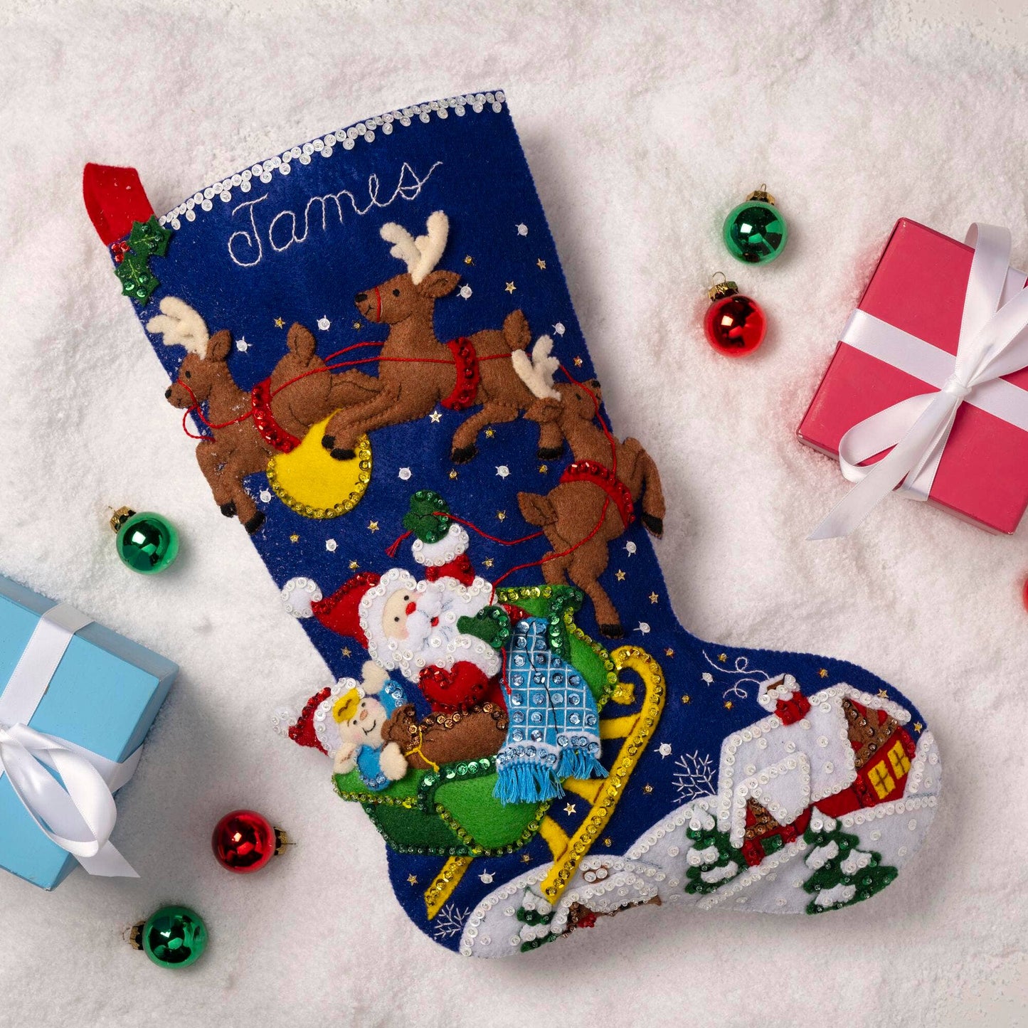 Bucilla ® Seasonal Felt Stocking Kit Sleigh Ride with Santa