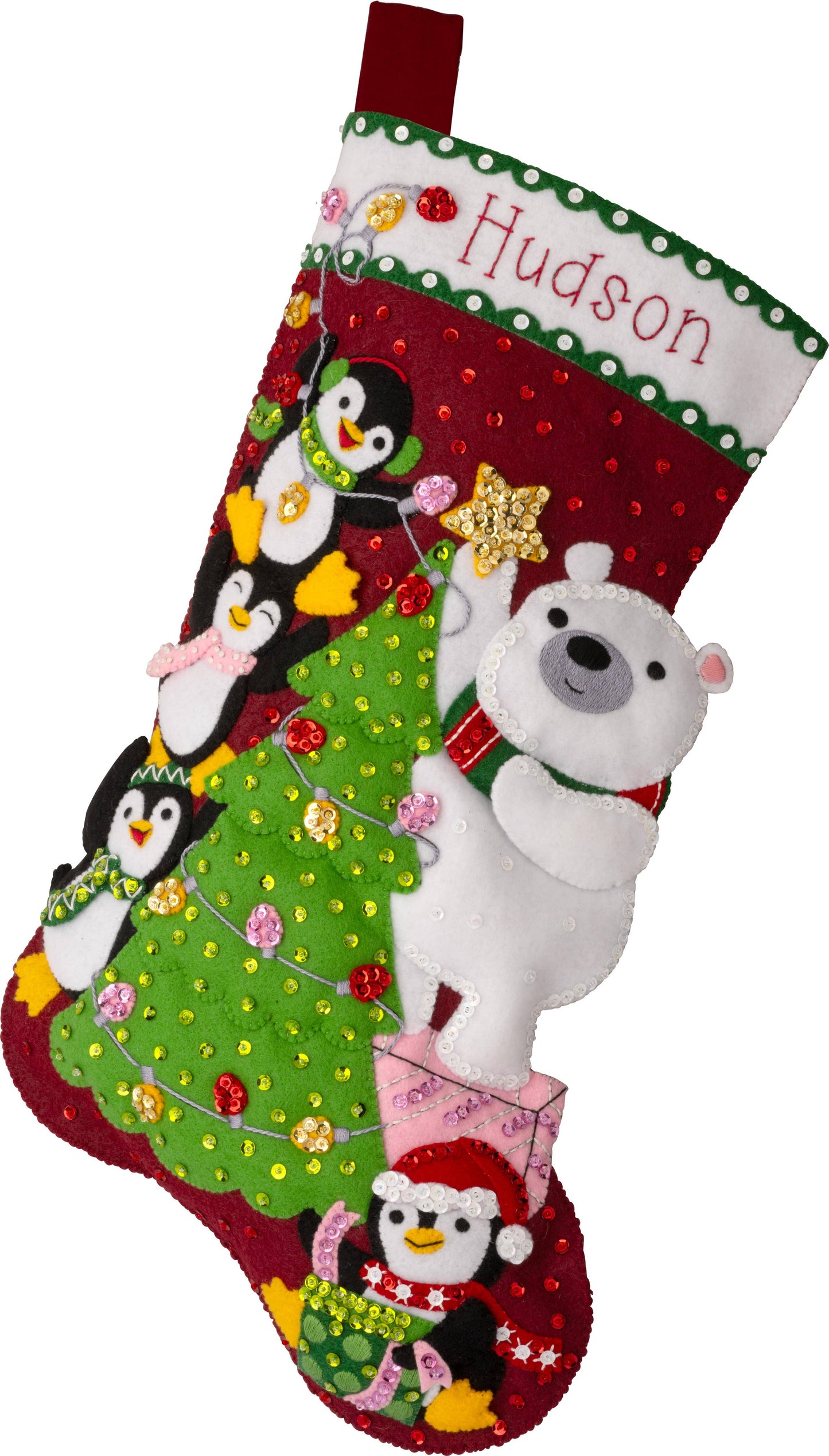 Bucilla® Seasonal Felt Stocking Kit - Arctic Tree Trimmers