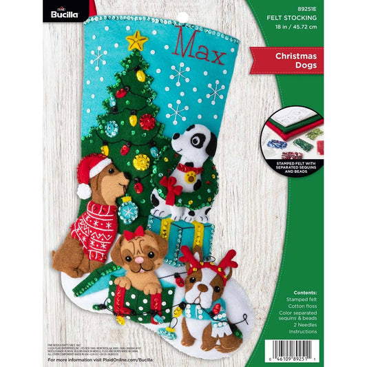 Bucilla ® Seasonal Felt Stocking Kit - Christmas Dogs