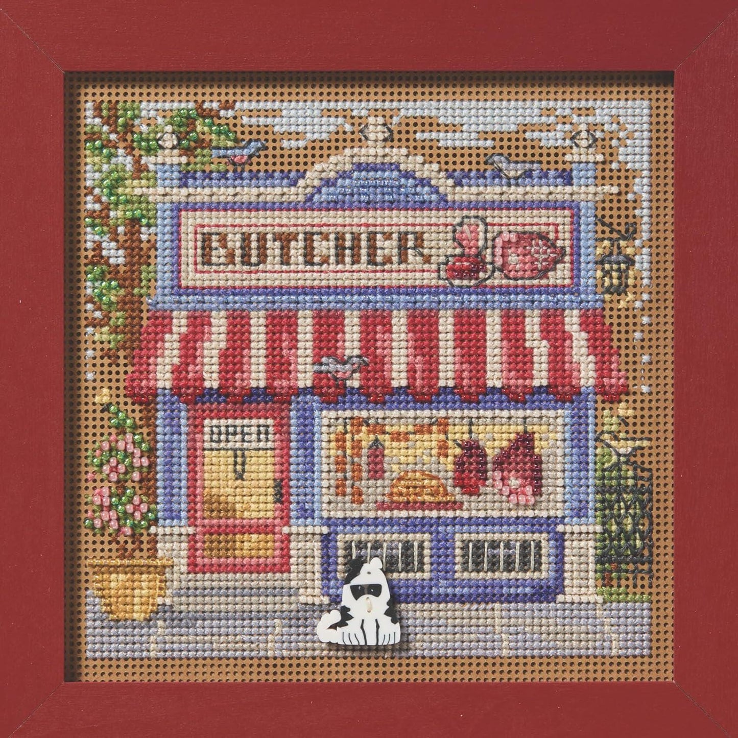 Mill Hill 2025 Buttons & Beads Spring Series Main Street Counted Cross Stitch Kit ~ Butcher Shop ~ MH142516