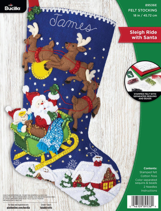 Bucilla ® Seasonal Felt Stocking Kit Sleigh Ride with Santa