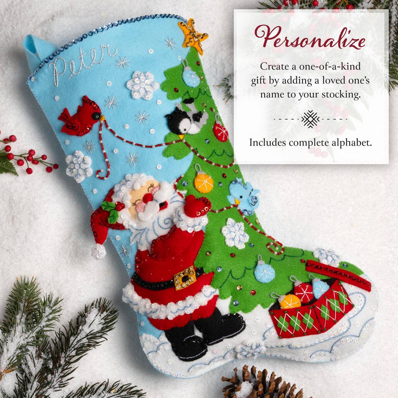 Bucilla® Seasonal Felt Stocking Kit - Trimming with Tweets ~ 89795E