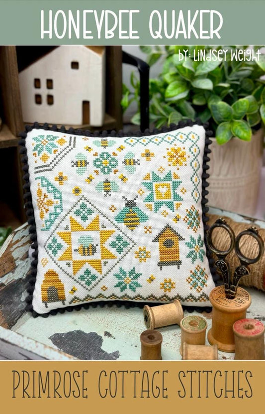 Primrose Cottage Stitches Counted Cross Stitch Chart ~ Honeybee Quaker