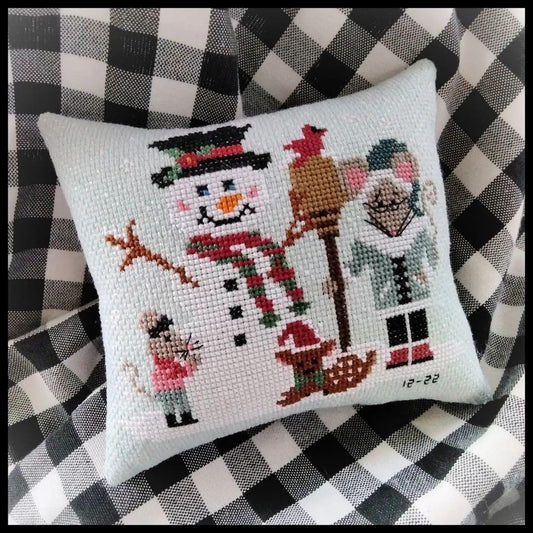 Matilda Builds a Snowman Counted Cross Stitch Pattern by Finally A Farmgirl