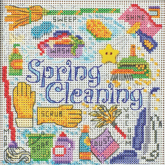 Mill Hill 2024 Spring Series Buttons & Beads Cross Stitch Kit ~ Spring Cleaning