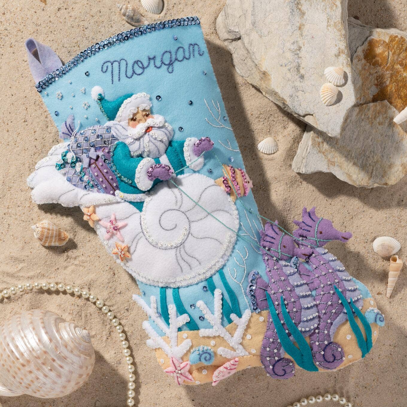 Bucilla® Seasonal Felt Stocking Kit - Santa’s Sea Life