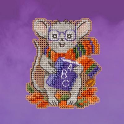 Mill Hill Autumn Harvest Beaded Cross Stitch Kit ~ School Mouse ~