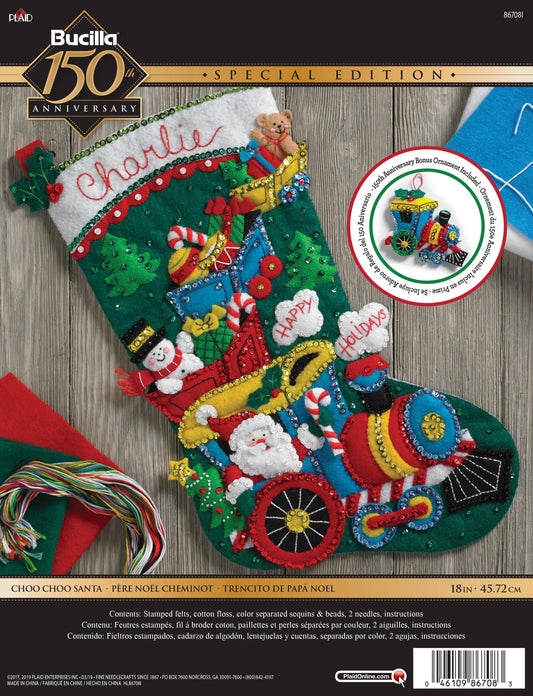 Bucilla ® Seasonal Felt Stocking Kit - Choo Choo Santa