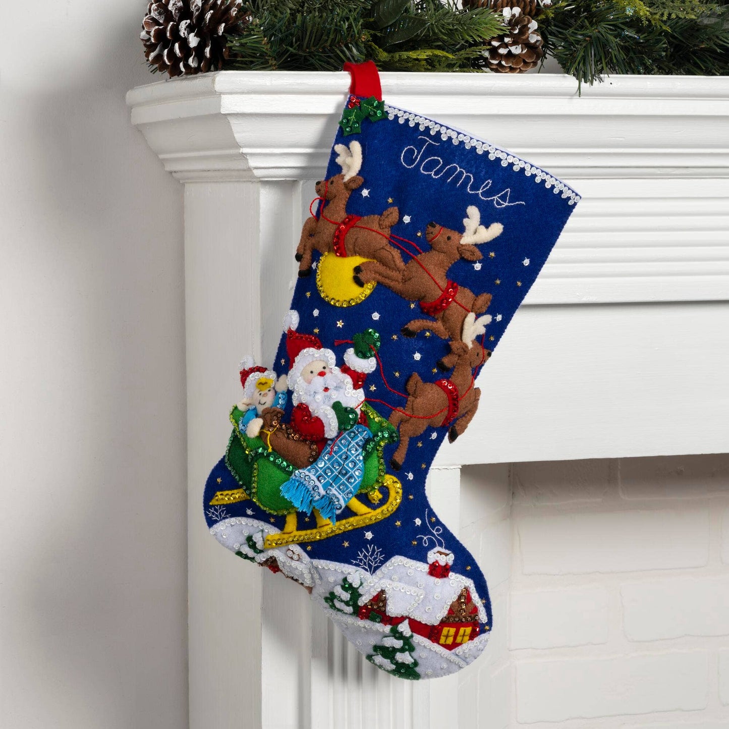Bucilla ® Seasonal Felt Stocking Kit Sleigh Ride with Santa