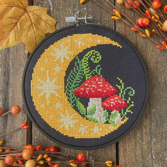 Woodland Moon Counted Cross Stitch Pattern Leaflet by Love Poppet - Printed Pattern