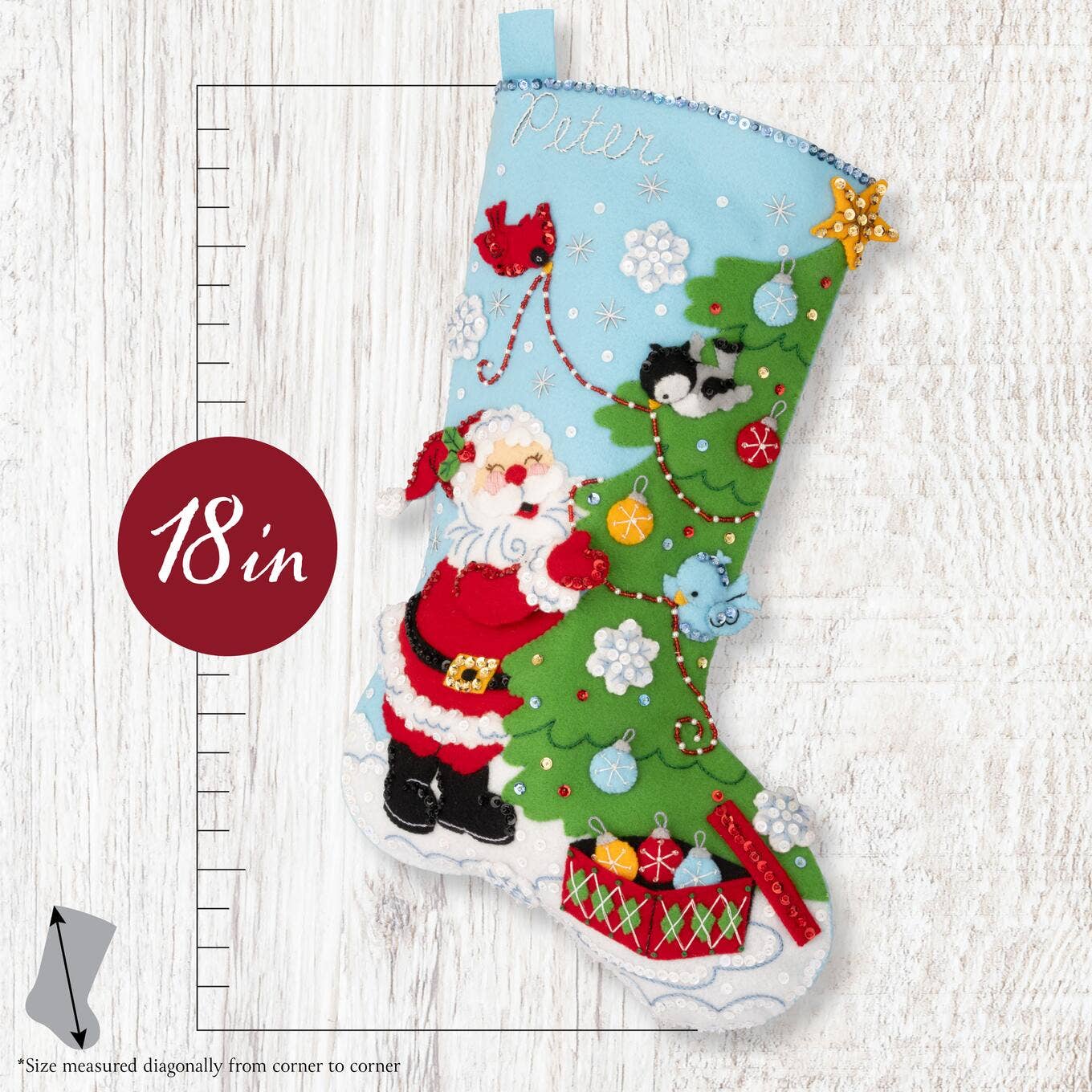 Bucilla® Seasonal Felt Stocking Kit - Trimming with Tweets ~ 89795E