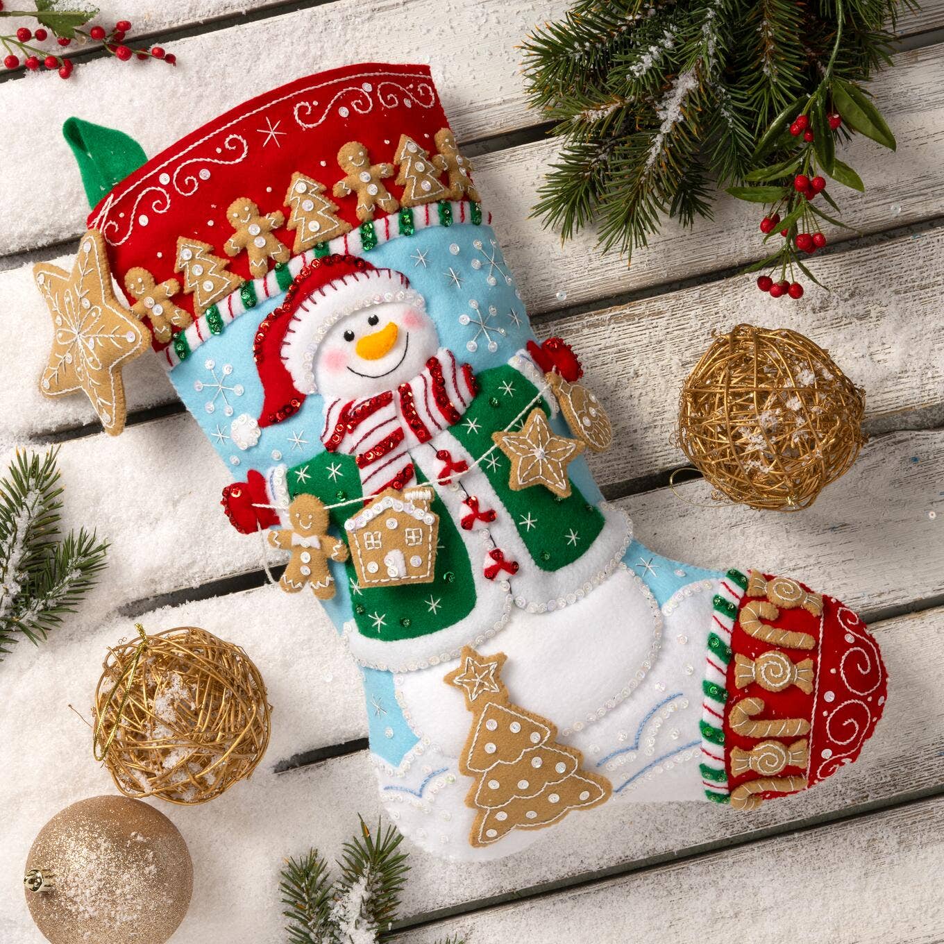 Bucilla® Felt Stocking Kit - Jolly Gingerbread Snowman