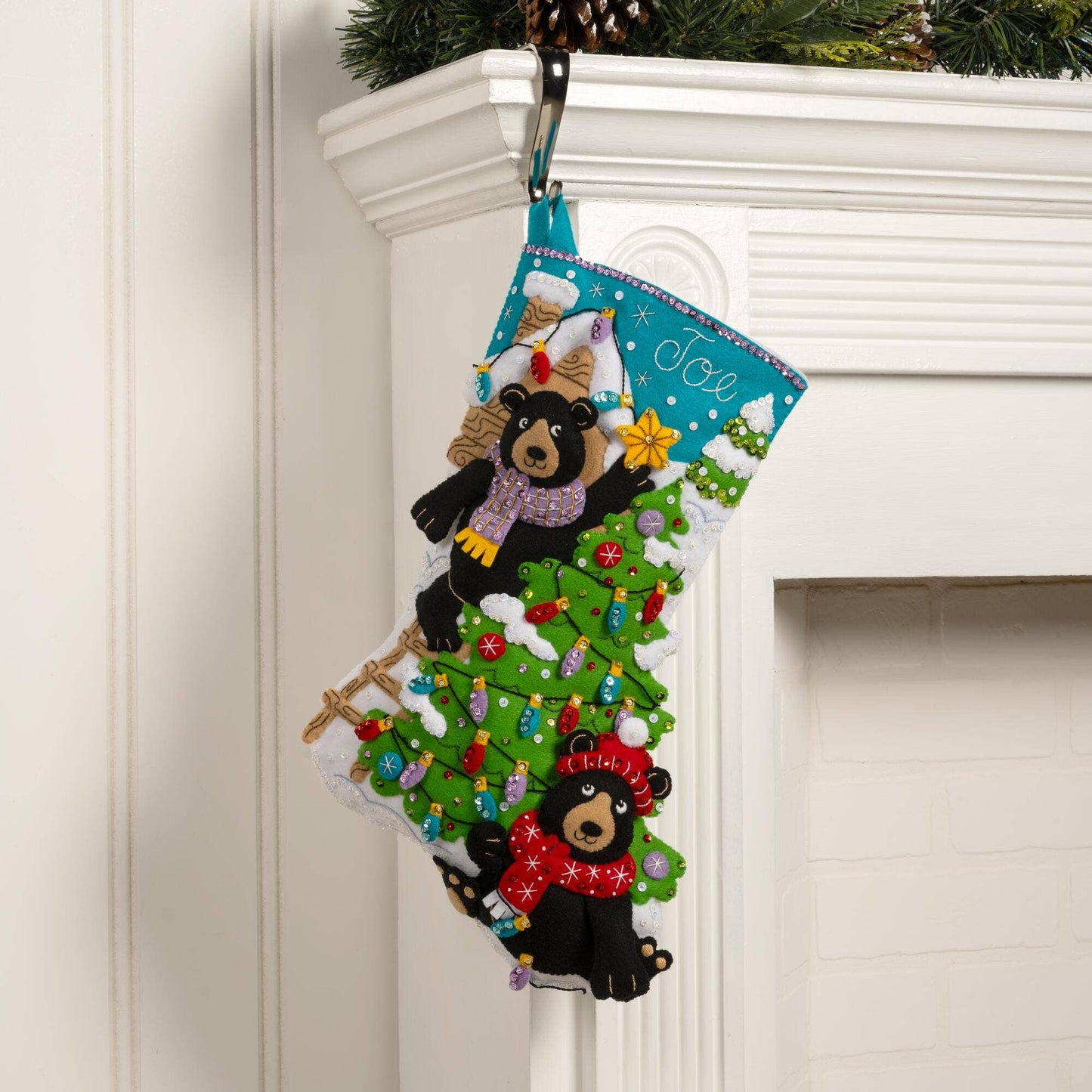 Bucilla ® Seasonal Felt Stocking Kit - Holiday Black Bears
