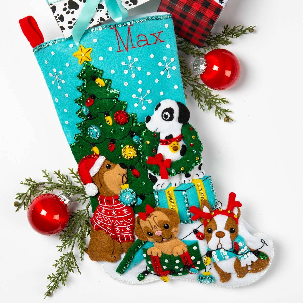 Bucilla ® Seasonal Felt Stocking Kit - Christmas Dogs