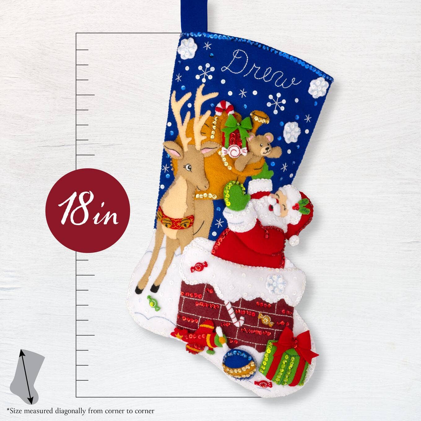 Bucilla ® Seasonal Felt Stocking Kit - Santa’s Toy Delivery