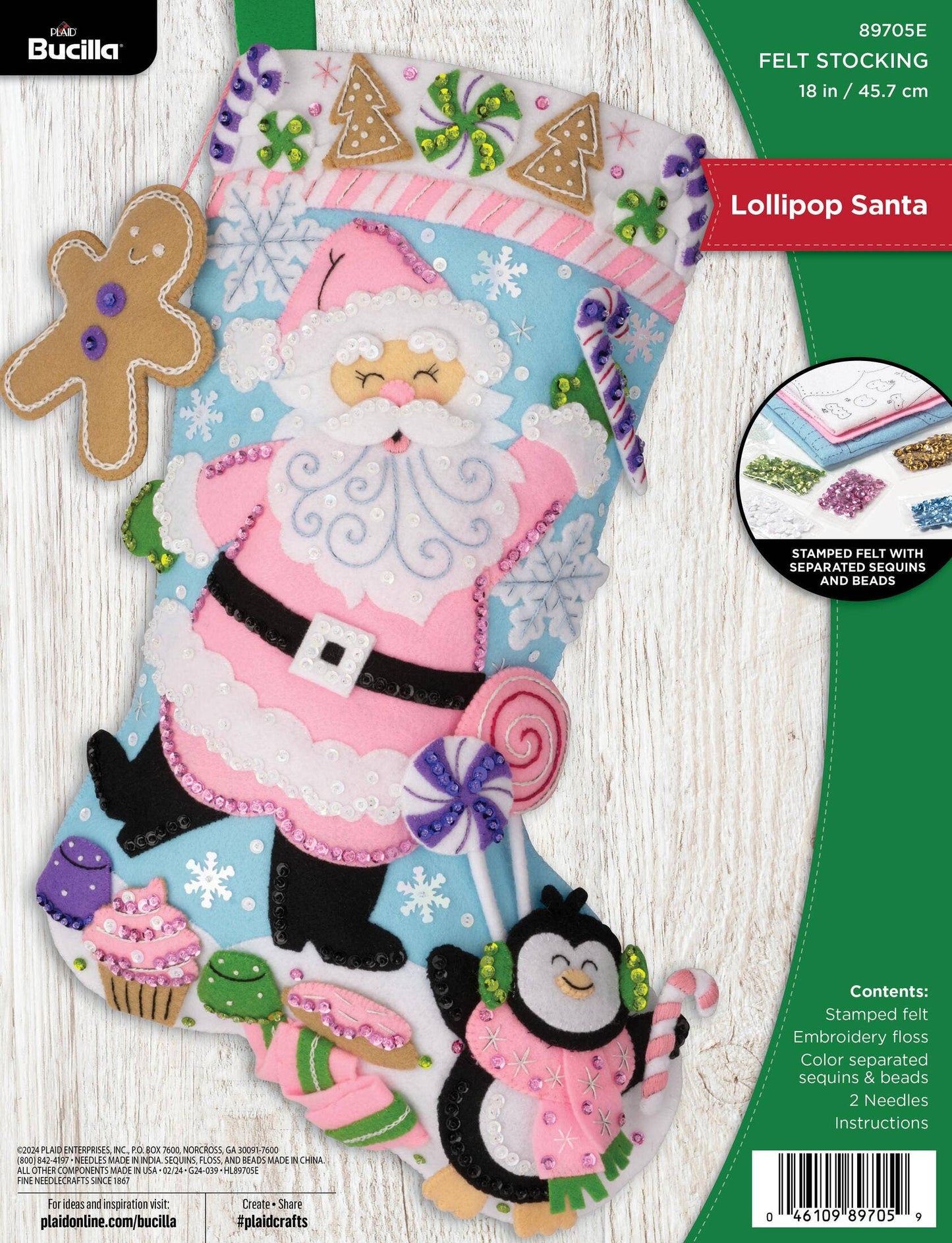 Bucilla ® Seasonal Felt Stocking Kit - Lollipop Santa