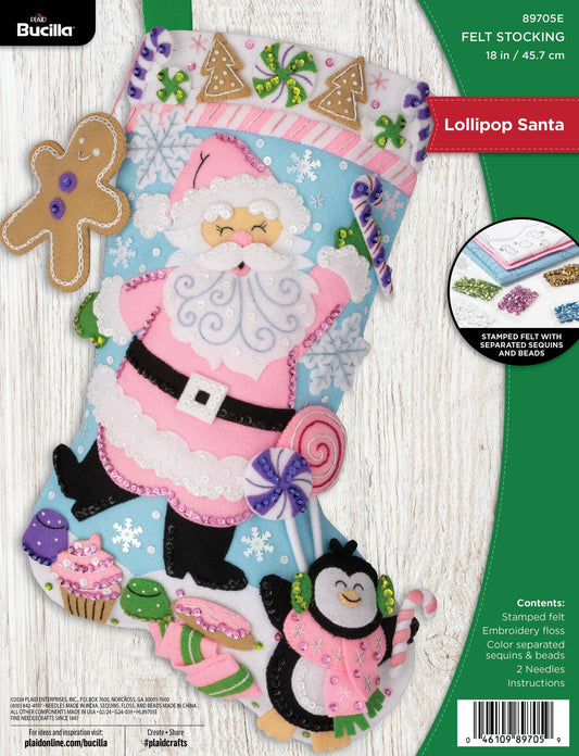 Bucilla ® Seasonal Felt Stocking Kit - Lollipop Santa