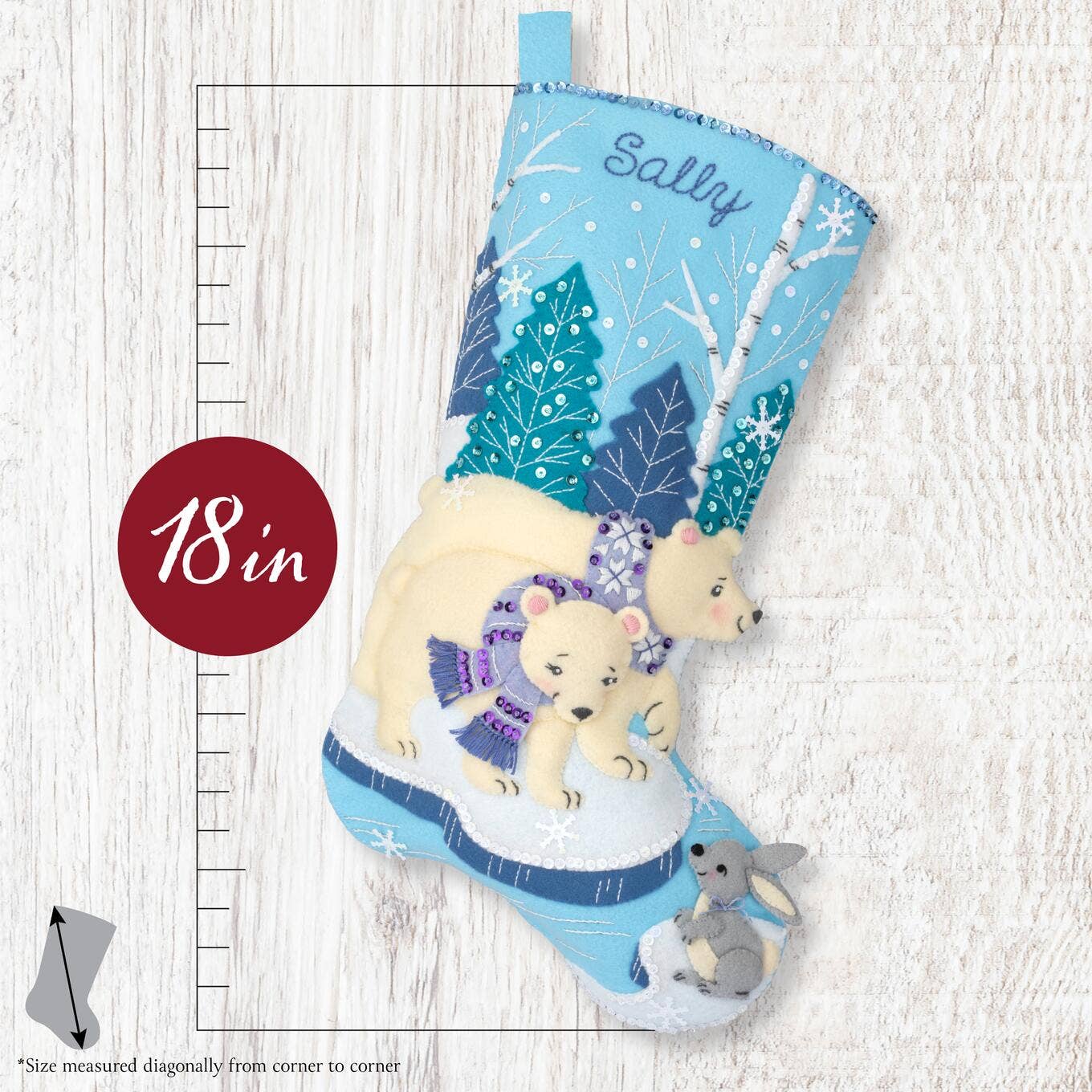 Bucilla® Polar Bear Pair Seasonal Felt Stocking Kit - 89802E