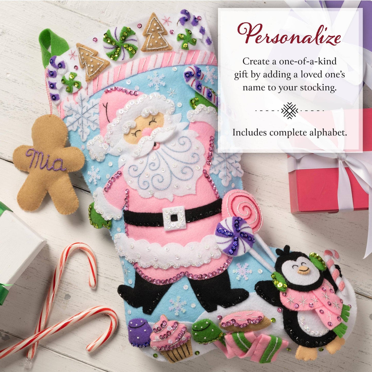 Bucilla ® Seasonal Felt Stocking Kit - Lollipop Santa
