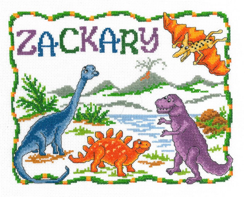 Ursula Michael Counted Cross Stitch Chart ~ Once Upon a Dinosaur ~