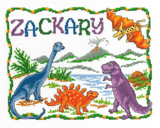 Ursula Michael Counted Cross Stitch Chart ~ Once Upon a Dinosaur ~