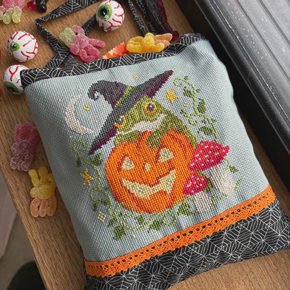 Pumpkin Toad Counted Cross Stitch Pattern Leaflet by Love Poppet - Printed Pattern