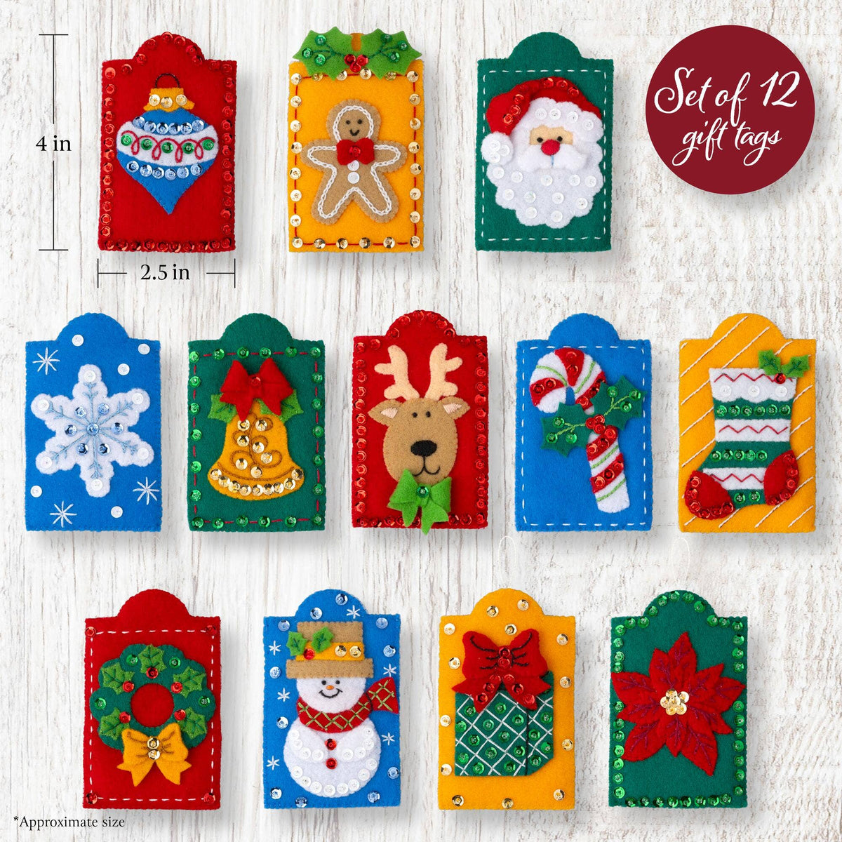 Bucilla® Holiday Gift Tags – Seasonal Felt Kits