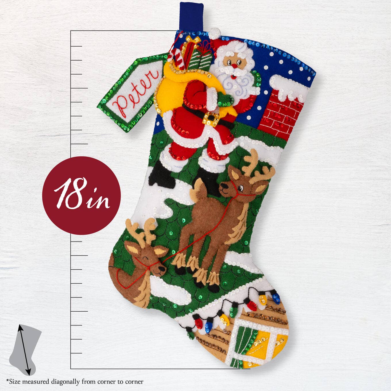 Bucilla ® Seasonal Felt Stocking Kit - Rooftop Santa